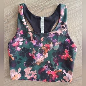RBX Floral Print Racerback Crop Top